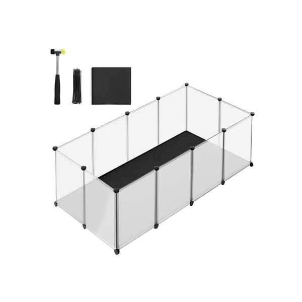 Rootz Small Animal Inclosure - Pet Kragegård - Trådpaneler - Oxford Stofpude - 143cm x 73cm x 46cm - PP Plast - ABS Plast - Hvid