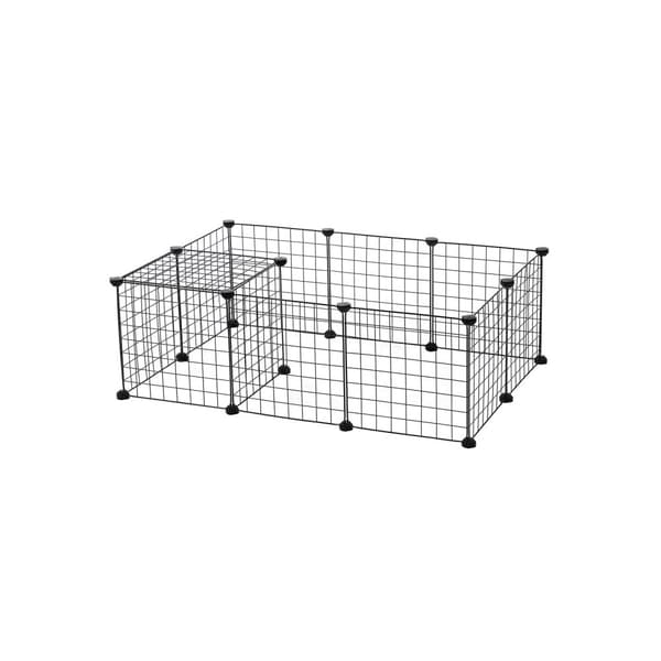 Hane bopæl - gnavere - 12 riste - 143 x 73 x 46 cm - sort