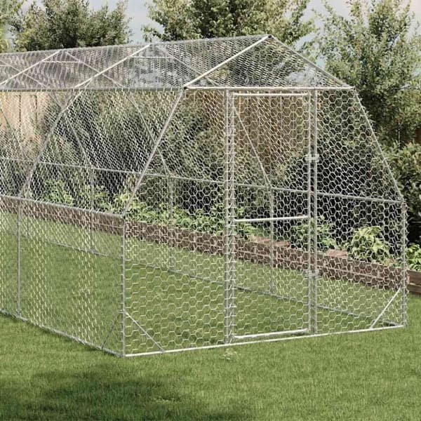vidaXL Kyllingløp 2,5x12x2,25 m galvanisert stål