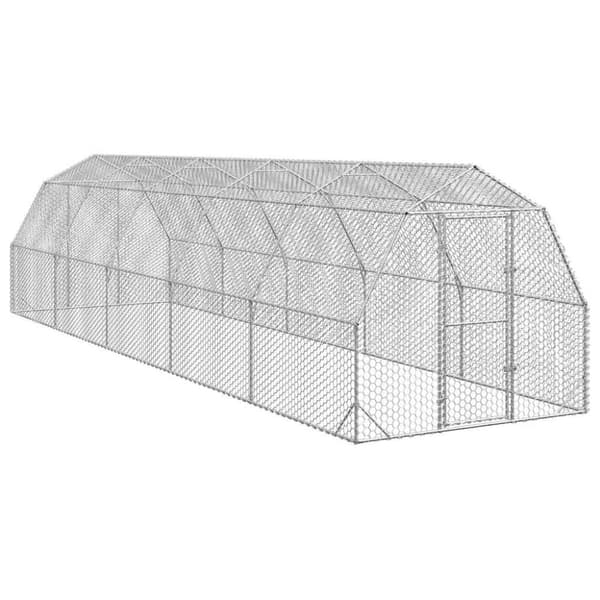 vidaXL Hönsgård 2,5x10x2,25 m galvaniserat stål