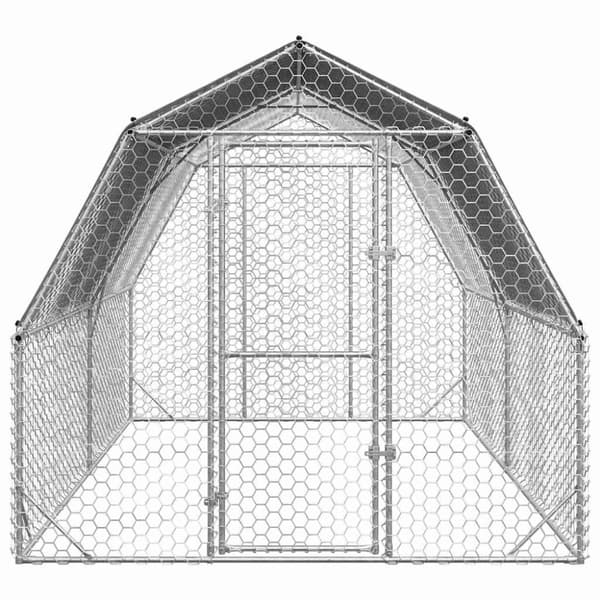 vidaXL Hönsgård med tak 2,5x4x2,25 m galvaniserat stål