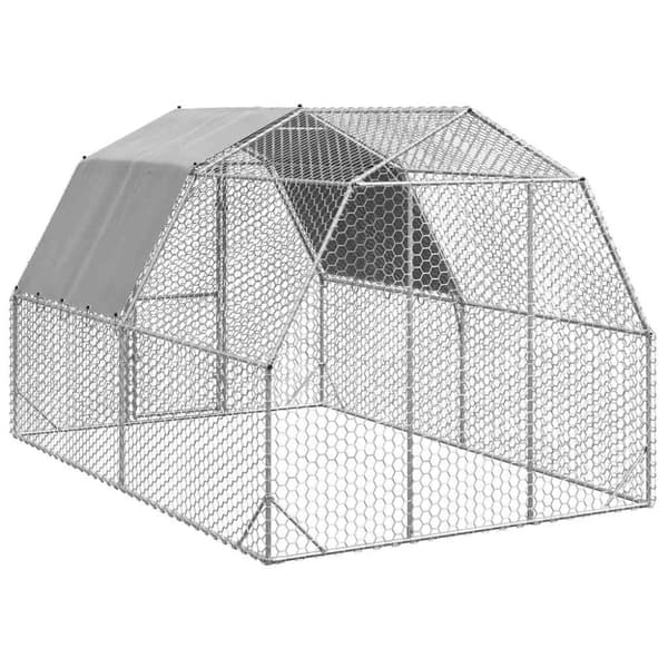 vidaXL Hönsgård med tak 2,5x4x2,25 m galvaniserat stål