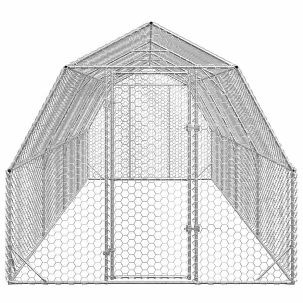 vidaXL Hönsgård 2,5x8x2,25 m galvaniserat stål