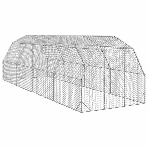 vidaXL Hönsgård 2,5x8x2,25 m galvaniserat stål