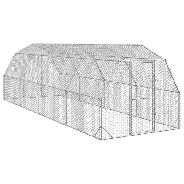vidaXL Hönsgård 2,5x8x2,25 m galvaniserat stål