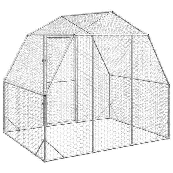 vidaXL Kanan juoksu 2,5x2x2,25 m galvanoitua terästä