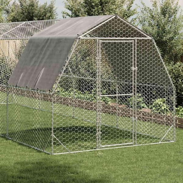 Hönsgård med tak 2,5x8x2,25 m galvaniserat stål