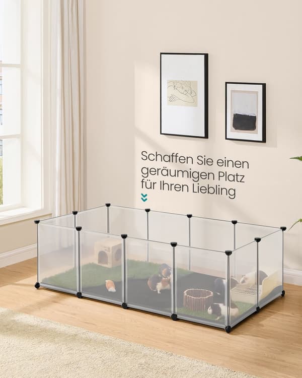 Kleindierverkover med gulvpaneler 125 x 63 x 42 cm