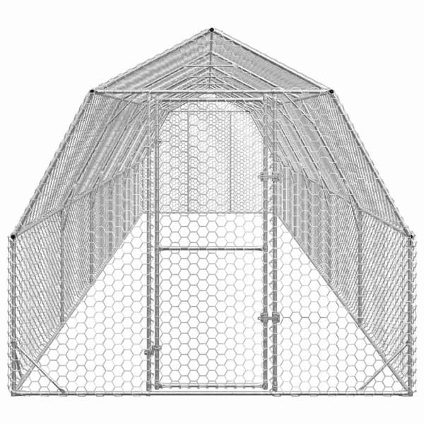 vidaXL hønsegård 2,5x12x2,25 m galvaniseret stål