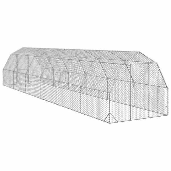 vidaXL hønsegård 2,5x12x2,25 m galvaniseret stål