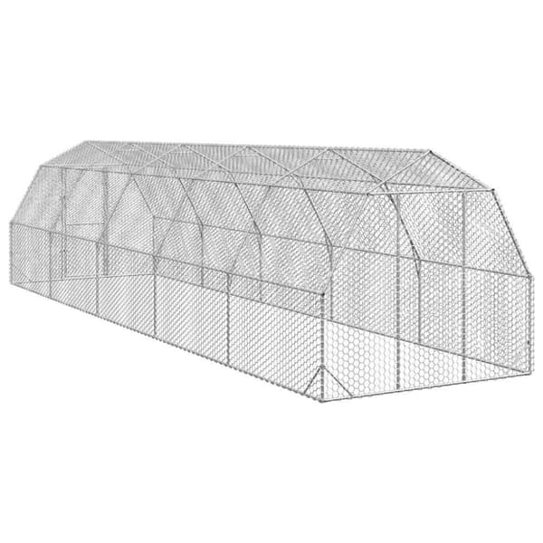 vidaXL hønsegård 2,5x10x2,25 m galvaniseret stål