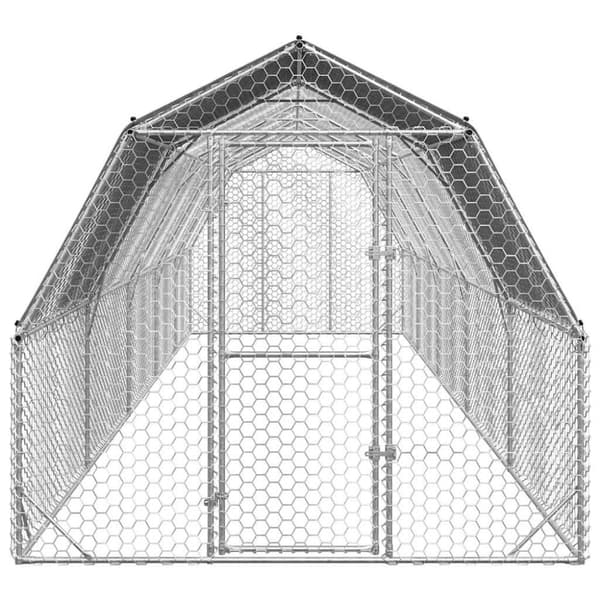 vidaXL hønsegård med tag 2,5x10x2,25 m galvaniseret stål