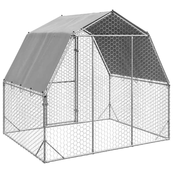 vidaXL hønsegård med tag 2,5x2x2,25 m galvaniseret stål