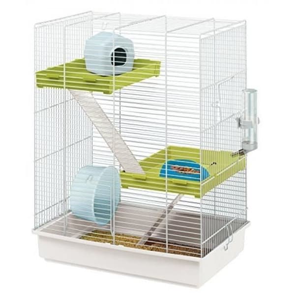 Hamsterbur - FERPLAST - Tris - 46 x 29 x 58 cm - Målad metall - 2 våningar - Utrustning ingår