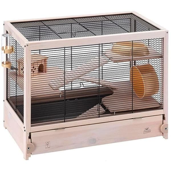 Hamsterbur - Ferplast - Hamsterville - Trä, Metall, Plast - 60x34x49 cm - Tvättbar