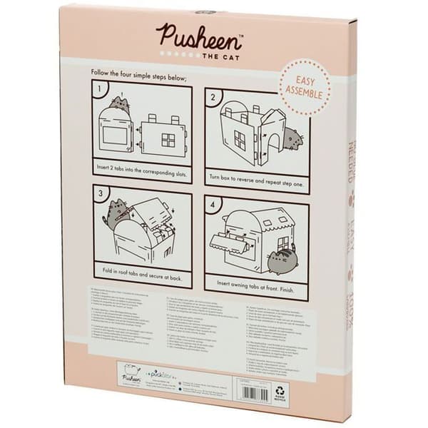 Kattens hus 100% kartong att montera själv pusheen catfé - café bistro katt Puckator