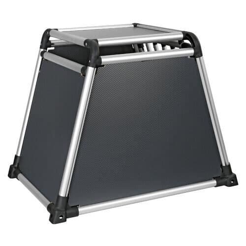 Transportbur för transport av djur med bil - typ Lampa Premium - grå/svart - 55 x 77 x 60 cm