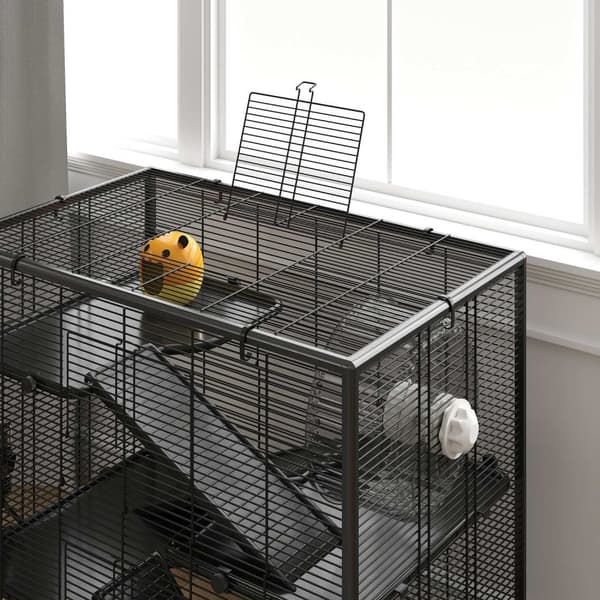 Rootz 4 Tier Hamster Cage - gnagarehöljet - Små djurens livsmiljö - Hemdrat glas - 78,5 cm x 48,5 cm x 80 cm