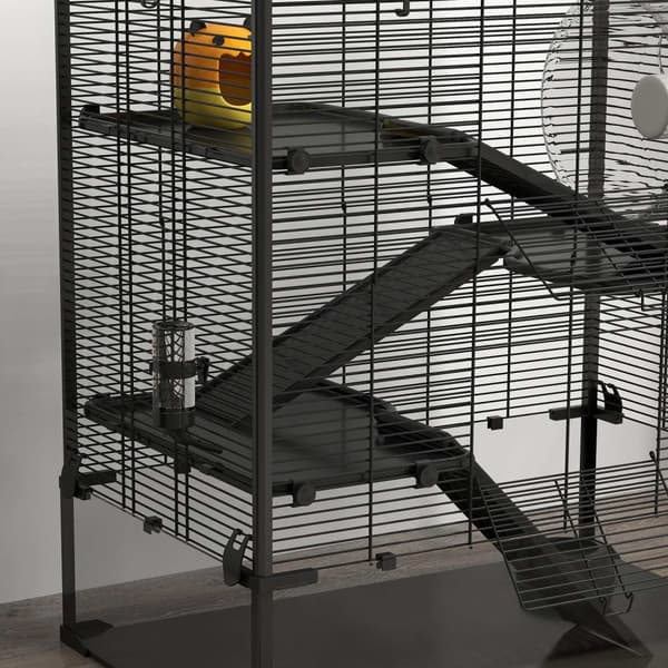 Rootz 4 Tier Hamster Cage - gnagarehöljet - Små djurens livsmiljö - Hemdrat glas - 78,5 cm x 48,5 cm x 80 cm