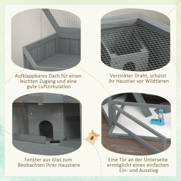 Rootz 3 Level Hamster Cage - Small Animal Home - Multi -Tier -indkapsling - Optimal ventilation - 115 cm x 60 cm x 55 cm
