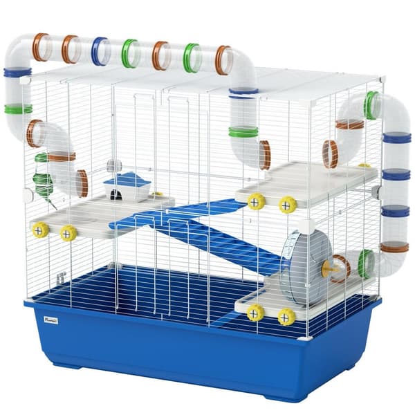 Rootz 4 -tasoinen hamsterin häkki - pienten eläinten elinympäristö - PET -kotelo - viihdyttävä putkijärjestelmä - 78 cm x 45cm x 73cm