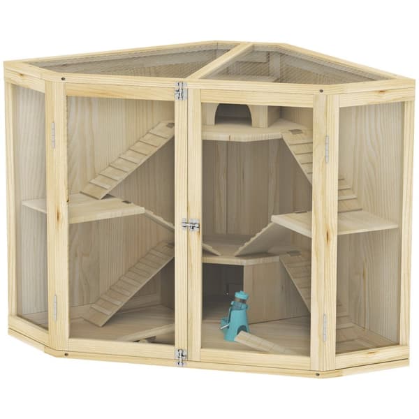 Rootz 4 -lag hamsterbur - Small Animal House - Wooden Habitat - Rummelig design - 115 x 69,5 x 79 cm