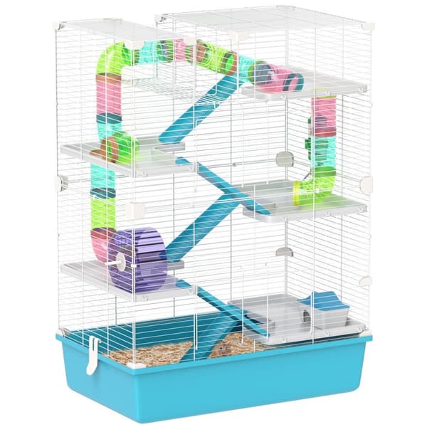 Rootz 6 Tier Hamster Cage - Jyrsijä House - PET -elinympäristö - Explation Putket - 58 cm x 36 cm x 81cm
