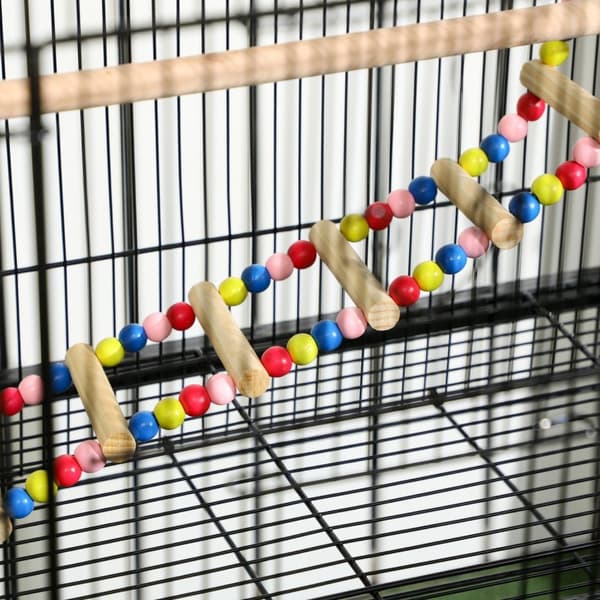 Rootz Bird Cage on Penels - Aviary - Parrot -kotelo - Helppo puhdistus - 79 x 49 x 133 cm - musta