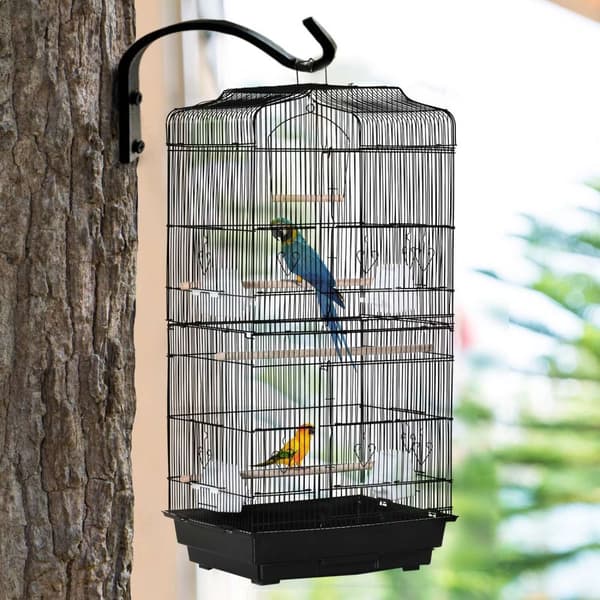 Rootz Bird Cage Aviary - Bird Shelter - Canopy Sanctuary - Aftageligt droppingsbræt - 46,5 x 35,5 x 92 cm