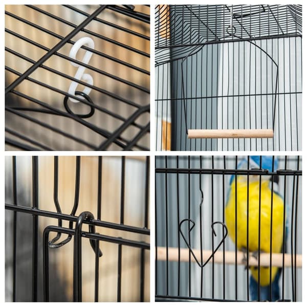 Rootz Bird Cage Aviary - Bird Shelter - Canopy Sanctuary - Aftageligt droppingsbræt - 46,5 x 35,5 x 92 cm