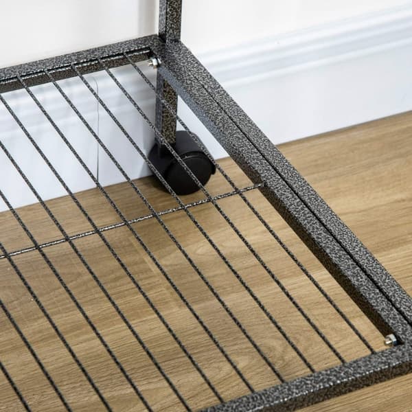 Rootz Bird Cage Portable Aviary - Mobile Bird -kotelo - Rolling jalusta - Tilava muotoilu - 77 x 47 x 163 cm musta ja harmaa