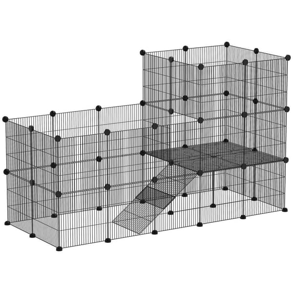 Rootz Dwarf Rabbit -kapsling - Small Pet Hutch - Animal Habitat - Säker och rymlig - 140 x 70 x 105 cm