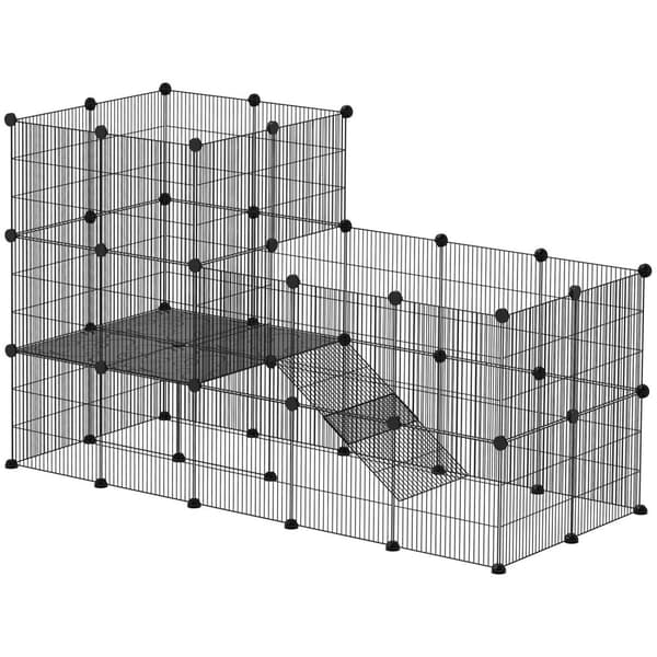 Rootz Dwarf Rabbit -kapsling - Small Pet Hutch - Animal Habitat - Säker och rymlig - 140 x 70 x 105 cm