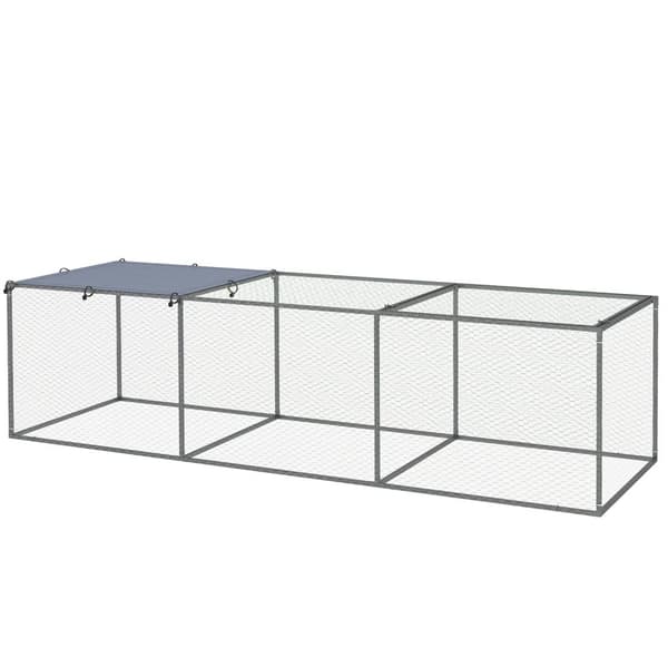 ROOTZ CAPLOS POULAILLER CAGE - Rabbit Hutch - Small Animal Pen - Galvanized Steel - 3m x 1m x 0,8 m til sikker udendørs sjov