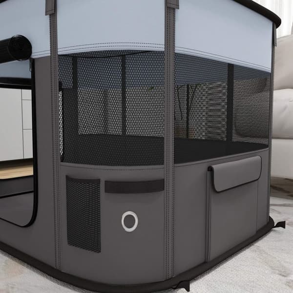 Rootz Foldble Pet Play Run - Puppy PlayPen - Kissanpentu kotelo - Ilmanvaihto - 94x74x60cm - kannettava säilytyslaukku sisä-/ulkokäyttöön