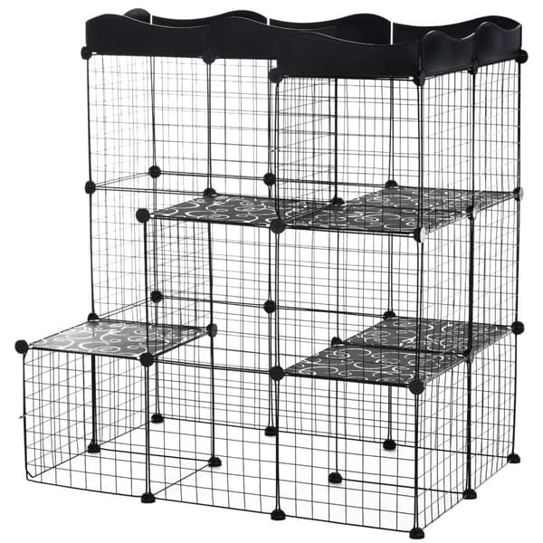 Rootz Modular Lille kæledyrsbur - Zoo -kabinet - Kanin Hutch - Safe Play Space - 105 x 70 x 116 cm