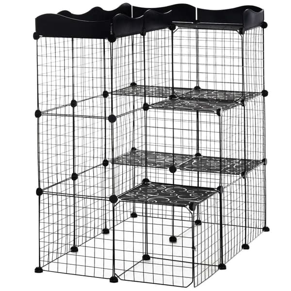 Rootz Modular Lille kæledyrsbur - Zoo -kabinet - Kanin Hutch - Safe Play Space - 105 x 70 x 116 cm