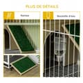 Pikkukuva 4 / 7: Rootz Rabbit Cage Hutch - Kanin koti pyörillä - Pieni lemmikkitalo - Helppo puhdas lokero - 78 cm x 52,5 cm x 76,5 cm