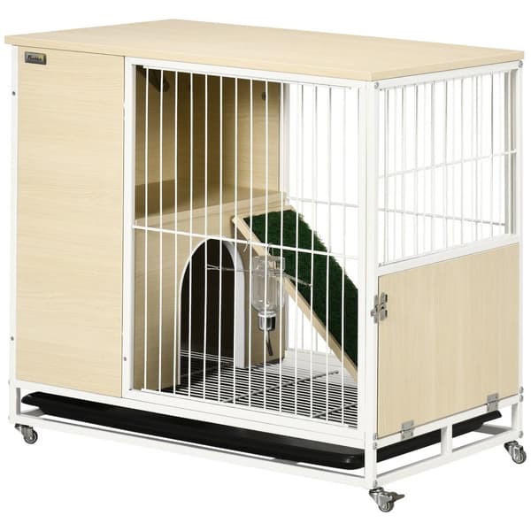 Rootz Rabbit Cage Hutch - Kanin koti pyörillä - Pieni lemmikkitalo - Helppo puhdas lokero - 78 cm x 52,5 cm x 76,5 cm