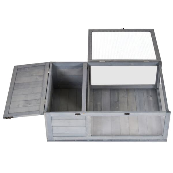 Rootz Turtle Habitat Enclosure - Cage - Small Animal House - Privacy & Security - 91cm x 60,5 cm x 32 cm - Solid Wood Grey