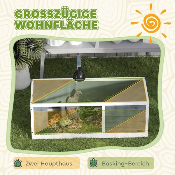 Rootz Turtle House - Maatelin kotelo - Terarium - Helppo pääsy - 120 cm x 50 cm x 40 cm