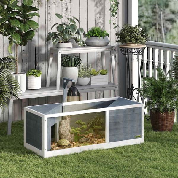 Rootz Turtle House - Maatelin kotelo - Terarium - Helppo pääsy - 120 cm x 50 cm x 40 cm
