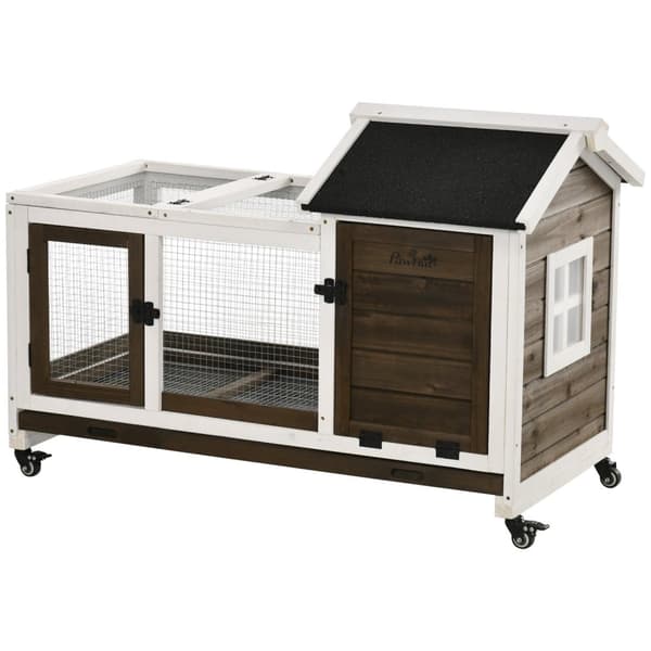 Rootz Rabbit Hutch Cage - gnaverindkapsling - Lille husly - Rollbar og sikker - 108L x 58W x 73,5 timer cm
