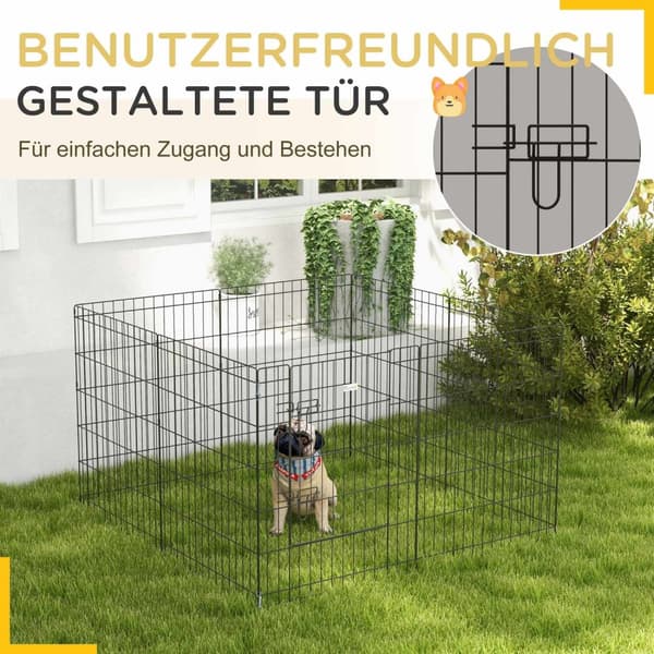 Rootz Pet PlayPen för valpar - hundhöljet - Valppenna - Säker dörr - Metalltråd - 76 cm x 61 cm paneler