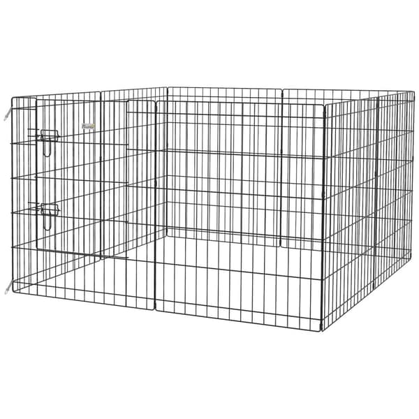 Rootz Pet Playpen til hvalpe - Hundindkapsling - Hvalppen - Sikker dør - Metaltråd - 76 cm x 61 cm paneler