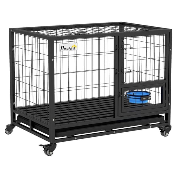 Rootz Dog Cage Transport Cage - Bærbar kennel - Rolling Pet Crate - Fjernelig bakke - 92 cm x 62 cm x 73 cm