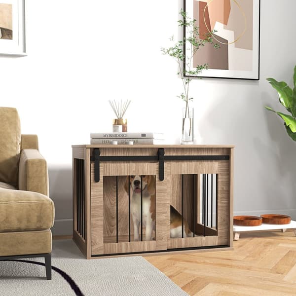 Rootz Cage Dog House - sisätiloissa lemmikkieläinten laatikko - eläinkotelo - 2 -in -1 -suunnittelu - 57H x 80L x 54W cm