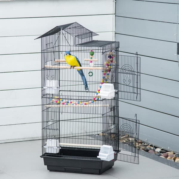Rootz Bird Cage - Aviary - Parrot Cage - Tilava ja turvallinen muotoilu - 46 cm x 36cm x 100cm