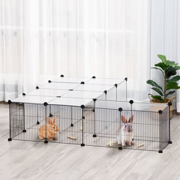Rootz Small Animal Enclosion - DIY Modular Cage - Habitat - Pascustisable Design - 140 cm x 70 cm x 70 cm - Ideel til marsvin, kaniner, chinchillas