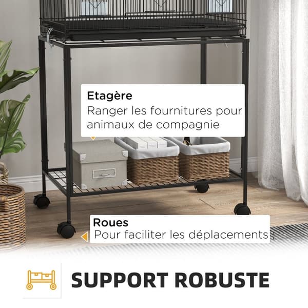 Rootz Standing Bird Cage - Aviary - Lintukotelo - Helppo puhdistus - 77cm x 46cm x 164 cm